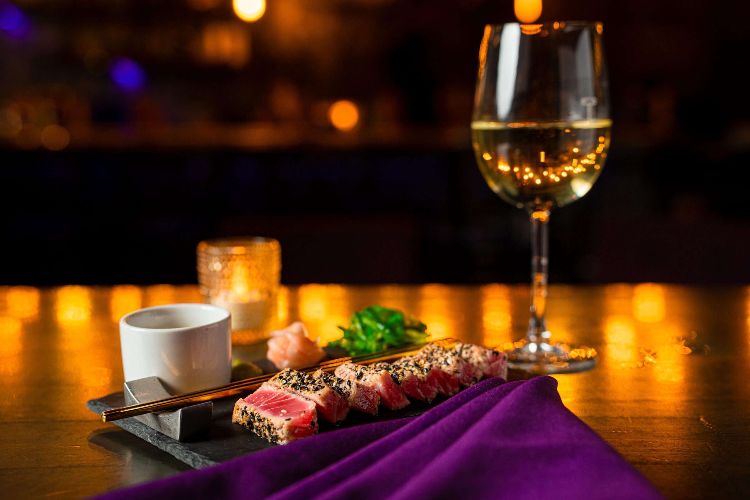 Seared tuna with wasabi and pickled ginger